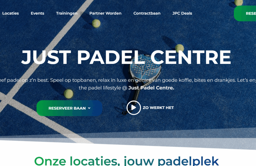 Just Padel Centre: Update WordPress Website